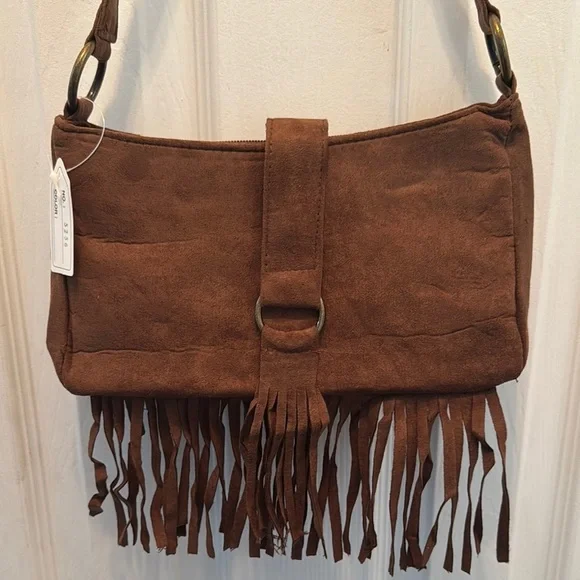 Brown Fringe Shoulder Bag - Picture 2 of 6